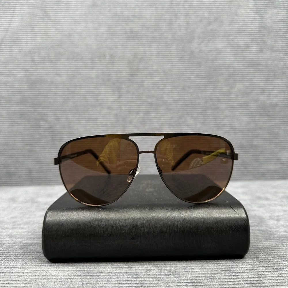 Foster Grant Aviator Sunglasses Gunmetal Frame Brown Lens NS1217 PV3480 Mens